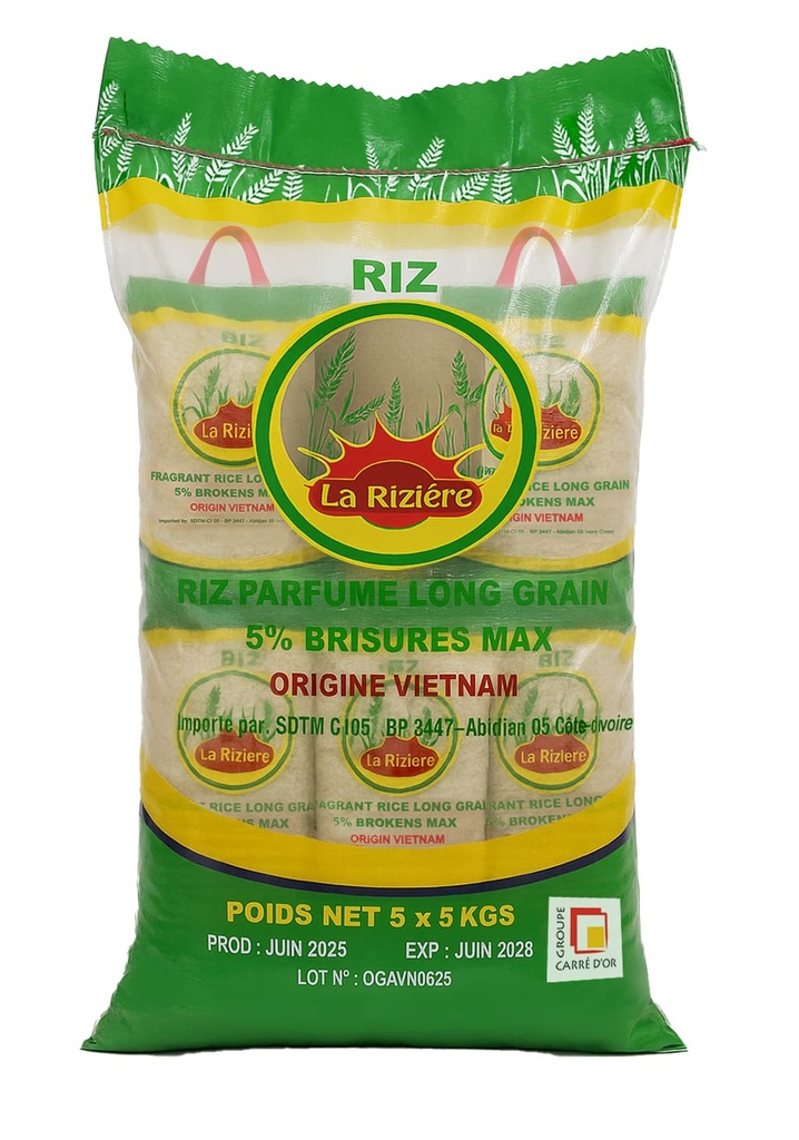 SAC DE RIZ RIZIERE DE 5X5 KG